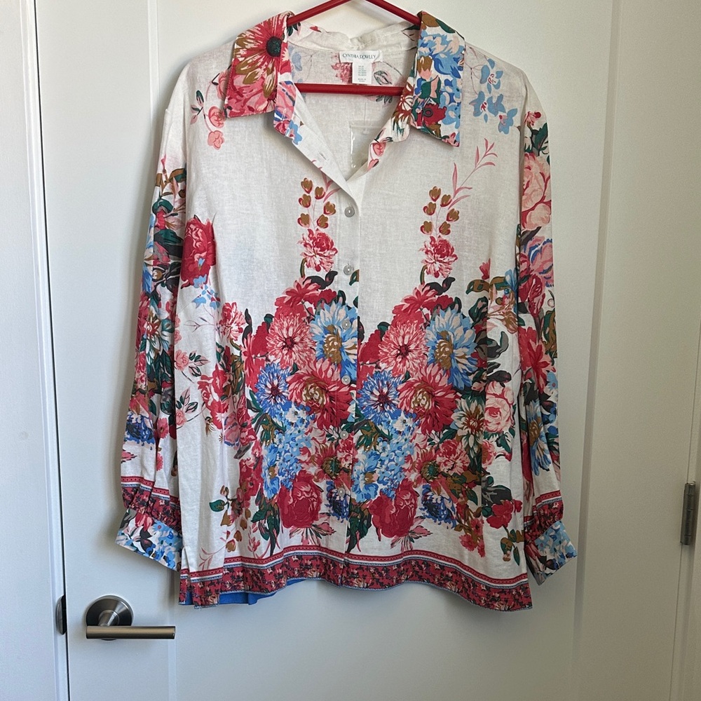 Cynthia Rowley Multicolor Floral Button-Down Shirt